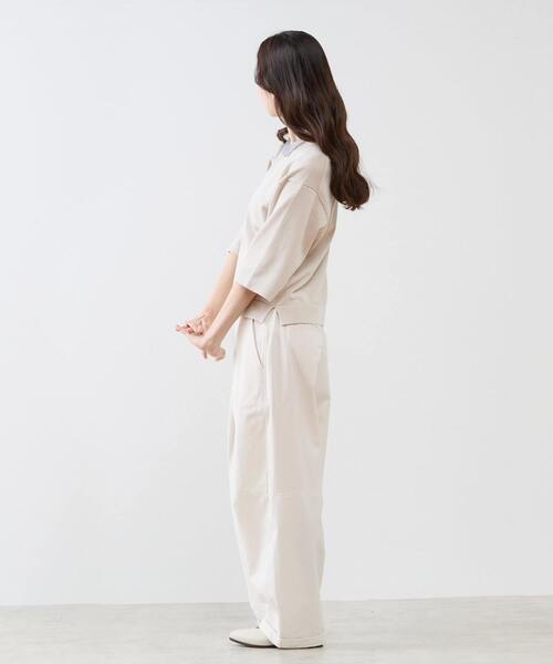 LOGEMENT DE CLAIRE(ロジュモンドクレール)の「クルーネック5分袖ニットプルオーバー(ニット/セーター・レディース・ライトベージュ/ブルー/イエロー/ダークブラウン・FREE)」の11枚目の写真