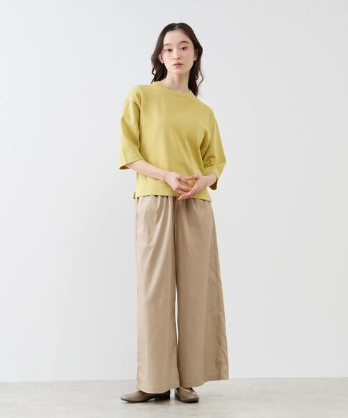 LOGEMENT DE CLAIRE(ロジュモンドクレール)の「クルーネック5分袖ニットプルオーバー(ニット/セーター・レディース・ライトベージュ/ブルー/イエロー/ダークブラウン・FREE)」の20枚目の写真