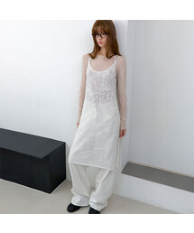 ATELIER NAIN（アトリエナイン）の「FLOWER LACE LAYERD KNIT DRESS (OP-6323)（ワンピース）」