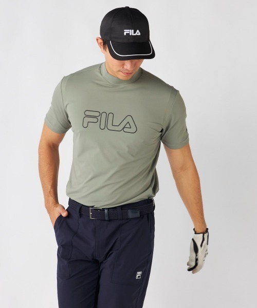 FILA GOLF(フィラゴルフ )の「【FILA GOLF:フィラゴルフ】半袖ストレッチモックネックシャツ ゴルフ(シャツ/ブラウス・メンズ・ホワイト/ライトカーキ/ブラック・X-LARGE/LARGE/XX-LARGE/MEDIUM)」の3枚目の写真