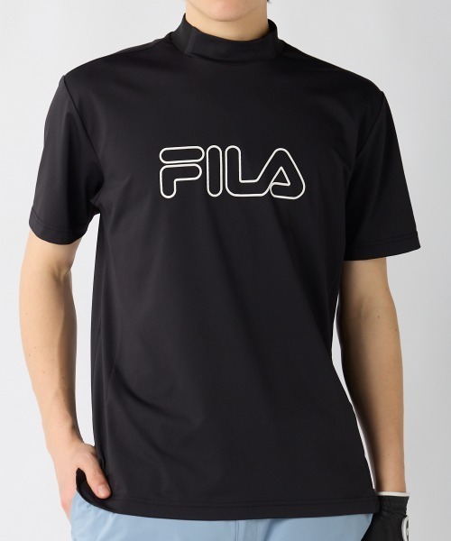 FILA GOLF(フィラゴルフ )の「【FILA GOLF:フィラゴルフ】半袖ストレッチモックネックシャツ ゴルフ(シャツ/ブラウス・メンズ・ホワイト/ライトカーキ/ブラック・X-LARGE/LARGE/XX-LARGE/MEDIUM)」の4枚目の写真