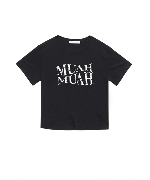 muahmuah（ムーアムーア）の「ハートポイントクロップ半袖Tシャツ[4色]（Tシャツ/カットソー・レディース・ブラック/アイボリー/ネイビー/アイボリー系・FREE）」の15枚目の写真