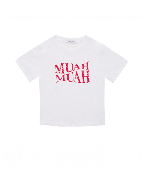 muahmuah（ムーアムーア）の「ハートポイントクロップ半袖Tシャツ[4色]（Tシャツ/カットソー・レディース・ブラック/アイボリー/ネイビー/アイボリー系・FREE）」の13枚目の写真