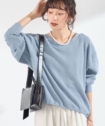 〈手洗い可能〉変形ワッフル Vネック プルオーバー◇