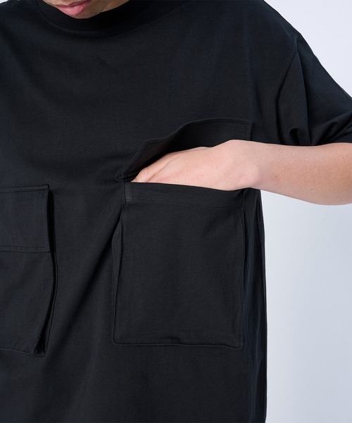 FLASH PACKER(フラッシュパッカー)の「FLASH PACKER フラッシュパッカー/ リラックスシルエット Dry Silky Cotton ダブルポケットT シャツ // XWPT-PKT(Tシャツ/カットソー・メンズ・グレー/ホワイト/ブラック・LARGE/MEDIUM/SMALL/X-LARGE)」の6枚目の写真