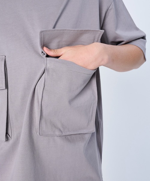FLASH PACKER(フラッシュパッカー)の「FLASH PACKER フラッシュパッカー/ リラックスシルエット Dry Silky Cotton ダブルポケットT シャツ // XWPT-PKT(Tシャツ/カットソー・メンズ・グレー/ホワイト/ブラック・LARGE/MEDIUM/SMALL/X-LARGE)」の12枚目の写真