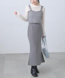 ◆(MFM)ラメビスチェマーメイドニットセットアップ