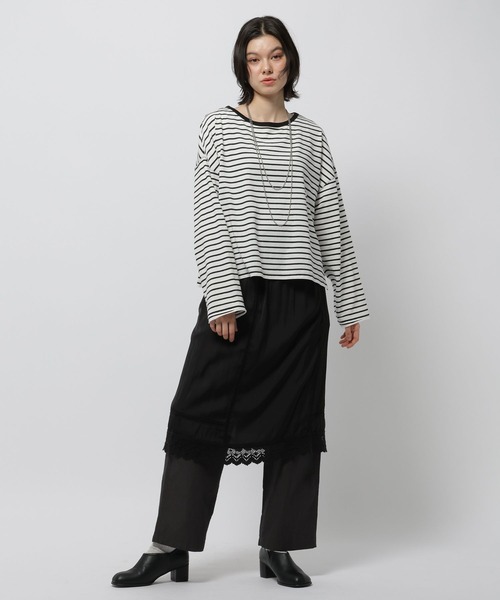 niko and...（ニコアンド）の「シアースラブワイドTシャツ（Tシャツ/カットソー・レディース・ホワイト/オフホワイト/ブラック・LARGE/MEDIUM）」の4枚目の写真