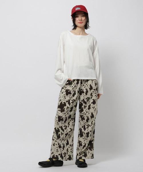 niko and...（ニコアンド）の「シアースラブワイドTシャツ（Tシャツ/カットソー・レディース・ホワイト/オフホワイト/ブラック・LARGE/MEDIUM）」の7枚目の写真