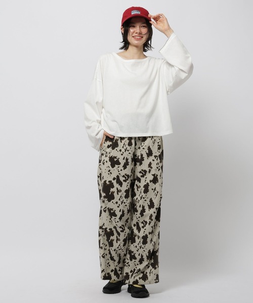 niko and...（ニコアンド）の「シアースラブワイドTシャツ（Tシャツ/カットソー・レディース・ホワイト/オフホワイト/ブラック・LARGE/MEDIUM）」の8枚目の写真