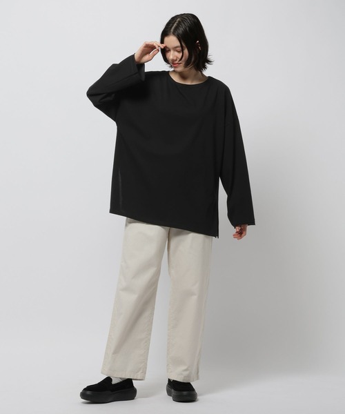 niko and...（ニコアンド）の「シアースラブワイドTシャツ（Tシャツ/カットソー・レディース・ホワイト/オフホワイト/ブラック・LARGE/MEDIUM）」の9枚目の写真