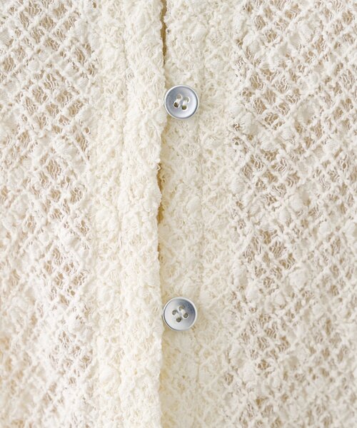 Kastane（カスタネ）の「【セットアップ対応】クロスジャガード衿付きカーディガン（カーディガン/ボレロ・レディース・ブラック/アイボリー/サックスブルー・FREE）」の15枚目の写真