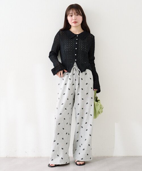 Kastane（カスタネ）の「【セットアップ対応】クロスジャガード衿付きカーディガン（カーディガン/ボレロ・レディース・ブラック/アイボリー/サックスブルー・FREE）」の21枚目の写真