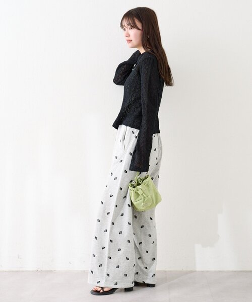 Kastane（カスタネ）の「【セットアップ対応】クロスジャガード衿付きカーディガン（カーディガン/ボレロ・レディース・ブラック/アイボリー/サックスブルー・FREE）」の22枚目の写真