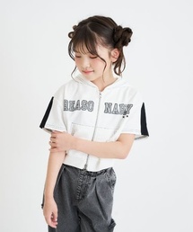 PINK-latte | ダブルZIPミニウラケ半袖パーカー(パーカー)