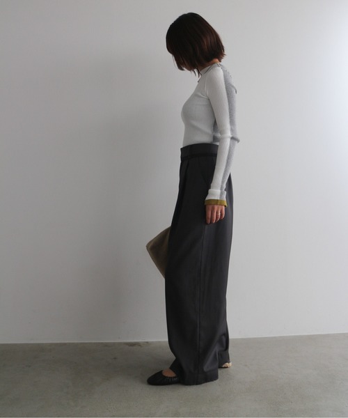 Pqran(クラン)の「フロントアシメトリ―パンツ(その他パンツ・レディース・カーキ/ベージュ/チャコール・FREE)」の6枚目の写真