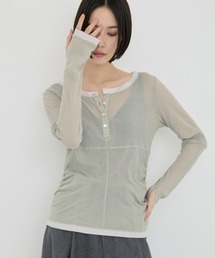 STUDIOUS | 【STUDIOUS/ステュディオス】2way Sheer Cotton Long Tee/ツーウェイシアーコットンロングティー(Tシャツ/カットソー)