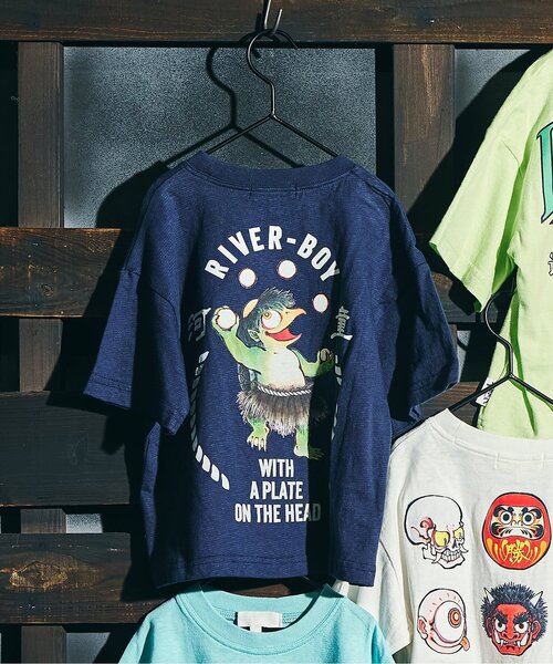 BREEZE(ブリーズ)の「【WEB限定】YOKAI-Tシャツ(Tシャツ/カットソー・キッズ・ラベンダー/ネイビー/オレンジ/ライム/ブラック/エメラルド/グレー/オフホワイト・80/100/120/130/140/150/160/110/90)」の6枚目の写真
