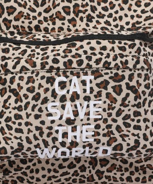 CATSAVETHEWORLD(キャットセーブザワールド)の「◇CATSAVETHEWORLD◇ブランド直輸入正規品/ハニ レタリング ロゴ入り バックパック HANI LETTERING LOGO BACKPACK(バックパック/リュック・レディース・ブラック/レオパード・FREE)」の3枚目の写真