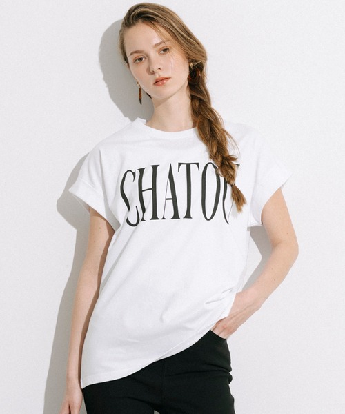 coca（coca）（コカ）の「フレンチスリーブプリントTシャツ（Tシャツ/カットソー・レディース・B/ライトピンク/ライトブルー/A/オートミール/ネイビー/チャコール/ベージュ・XL/S/M/L）」の8枚目の写真