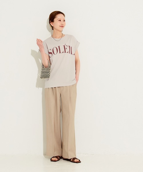 coca（coca）（コカ）の「フレンチスリーブプリントTシャツ（Tシャツ/カットソー・レディース・B/ライトピンク/ライトブルー/A/オートミール/ネイビー/チャコール/ベージュ・XL/S/M/L）」の12枚目の写真