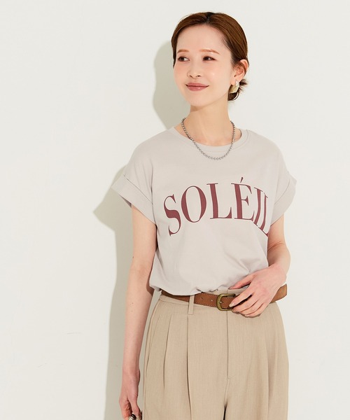 coca（coca）（コカ）の「フレンチスリーブプリントTシャツ（Tシャツ/カットソー・レディース・B/ライトピンク/ライトブルー/A/オートミール/ネイビー/チャコール/ベージュ・XL/S/M/L）」の13枚目の写真