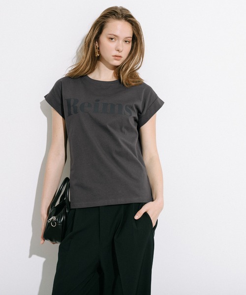 coca（coca）（コカ）の「フレンチスリーブプリントTシャツ（Tシャツ/カットソー・レディース・B/ライトピンク/ライトブルー/A/オートミール/ネイビー/チャコール/ベージュ・XL/S/M/L）」の14枚目の写真