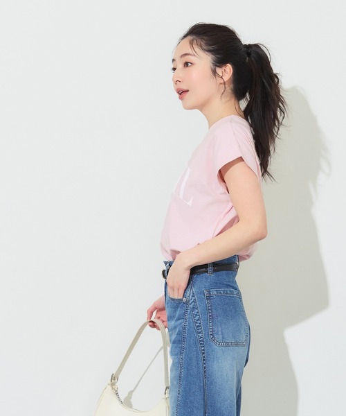 coca（coca）（コカ）の「フレンチスリーブプリントTシャツ（Tシャツ/カットソー・レディース・B/ライトピンク/ライトブルー/A/オートミール/ネイビー/チャコール/ベージュ・XL/S/M/L）」の20枚目の写真