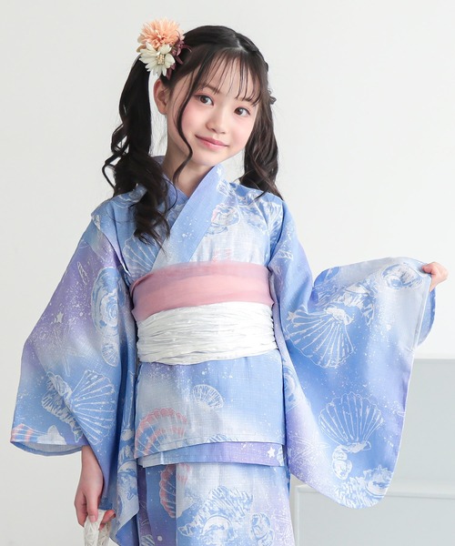 セール】【簡単着付け】ガールズ 浴衣 セパレート ワンピース 子供浴衣