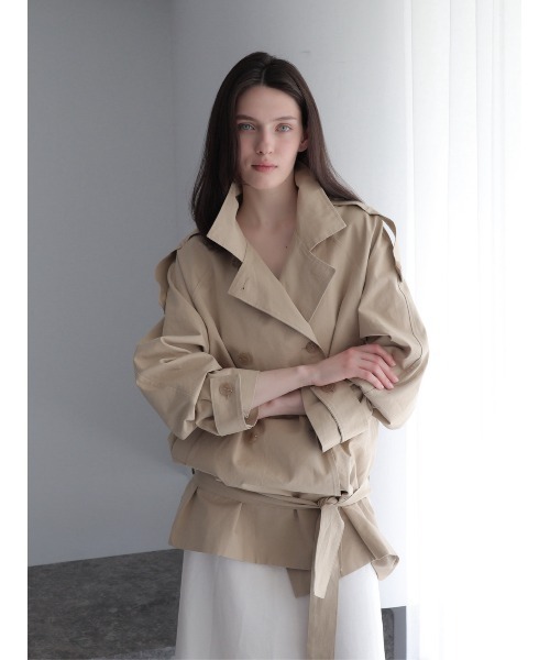 celon(セロン)の「modern short trench coat(トレンチコート・レディース・ベージュ・FREE)」の3枚目の写真