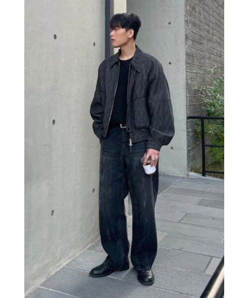 KNITTED（ニッティド）の「カーブドワイドデニムパンツ ウォッシングブラック（デニムパンツ・レディース・その他・M/XL）」の22枚目の写真