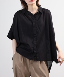 BRODIAEA コットンシアーブラウス 半端袖