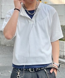 レイヤードライクショートヘンリーTシャツ