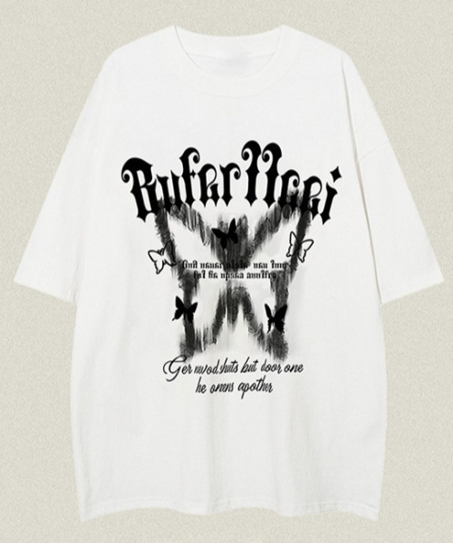 Mela(メラ)の「オーバーサイズグラフィックTシャツ(Tシャツ/カットソー・レディース・ホワイト/ブラック・M/L)」の6枚目の写真