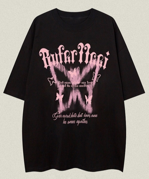 Mela(メラ)の「オーバーサイズグラフィックTシャツ(Tシャツ/カットソー・レディース・ホワイト/ブラック・M/L)」の7枚目の写真