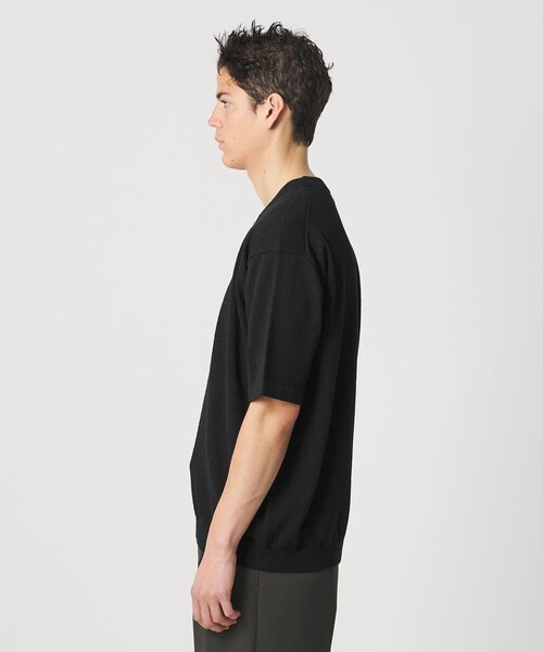 BEAUTY&YOUTH UNITED ARROWS(ビューティーアンドユースユナイテッドアローズ)の「KNITEE クリンプコットン Vネック ニット Tシャツ ウォッシャブル(ニット/セーター・メンズ・ブラック/ナチュラル・L/S/M/XL)」の11枚目の写真