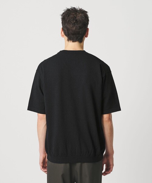 BEAUTY&YOUTH UNITED ARROWS(ビューティーアンドユースユナイテッドアローズ)の「KNITEE クリンプコットン Vネック ニット Tシャツ ウォッシャブル(ニット/セーター・メンズ・ブラック/ナチュラル・L/S/M/XL)」の10枚目の写真