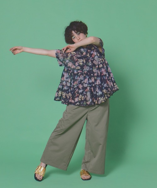 manana suerte（マニャーナスエルテ）の「チノワイドパンツ（チノパンツ・レディース・レッド/カーキ/ブラック・FREE）」の12枚目の写真