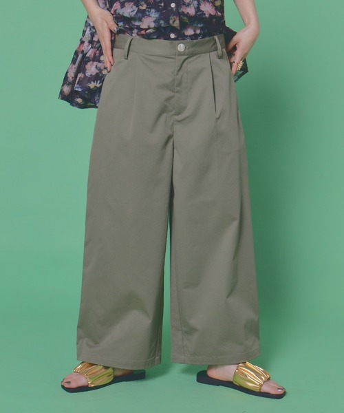 manana suerte（マニャーナスエルテ）の「チノワイドパンツ（チノパンツ・レディース・レッド/カーキ/ブラック・FREE）」の9枚目の写真