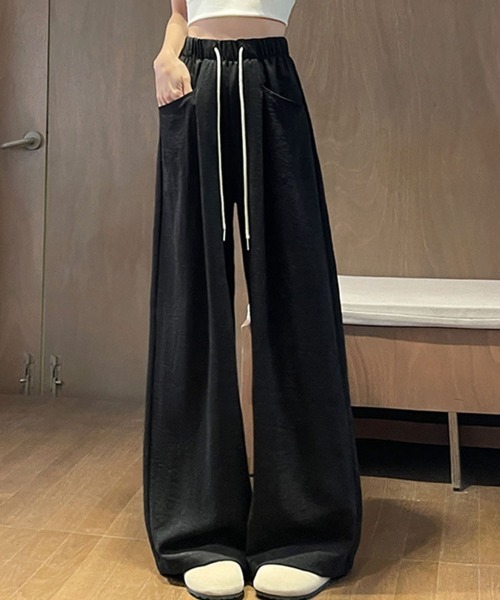 SallyLunn(サリーラン)の「ギャザーワイドイージーパンツ(その他パンツ・レディース・ベージュ/ブラック/ブルー/ホワイト・MEDIUM/LARGE)」の3枚目の写真