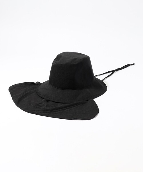 KIJIMA TAKAYUKI(キジマ タカユキ)の「KIJIMA TAKAYUKI DETACHABLE SUNSHADE SOFT HAT ソフトハット(ハット・レディース・ブラック/キャメル・1)」の4枚目の写真
