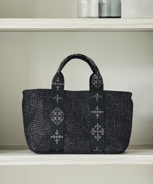 russet(ラシット)の「ナイロンラフィアデイリーミニトートバッグ(トートバッグ・レディース・ブラック/ダークブラウン/アイボリー・FREE)」の20枚目の写真