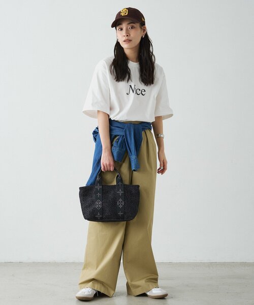 russet(ラシット)の「ナイロンラフィアデイリーミニトートバッグ(トートバッグ・レディース・ブラック/ダークブラウン/アイボリー・FREE)」の18枚目の写真