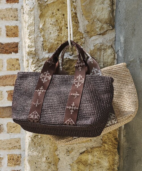russet(ラシット)の「ナイロンラフィアデイリーミニトートバッグ(トートバッグ・レディース・ブラック/ダークブラウン/アイボリー・FREE)」の10枚目の写真