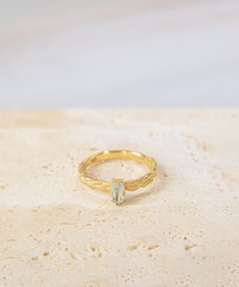 a cote（アコテ）の「【WEB限定】K18vermeil アクアマリン オクタゴン 編みマットリング（リング）」