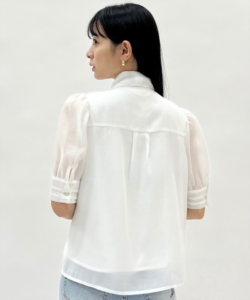 WILLSELECTION(ウィルセレクション)の「ピンタックカフスリボンタイブラウス(シャツ/ブラウス・レディース・ブルー/オフホワイト/ピンク・FREE)」の19枚目の写真