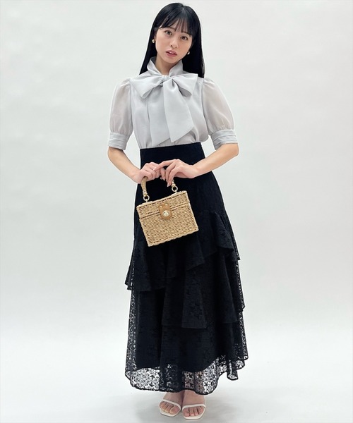 WILLSELECTION(ウィルセレクション)の「ピンタックカフスリボンタイブラウス(シャツ/ブラウス・レディース・ブルー/オフホワイト/ピンク・FREE)」の5枚目の写真