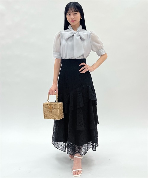 WILLSELECTION(ウィルセレクション)の「ピンタックカフスリボンタイブラウス(シャツ/ブラウス・レディース・ブルー/オフホワイト/ピンク・FREE)」の6枚目の写真