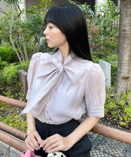 WILLSELECTION(ウィルセレクション)の「ピンタックカフスリボンタイブラウス(シャツ/ブラウス・レディース・ブルー/オフホワイト/ピンク・FREE)」の9枚目の写真