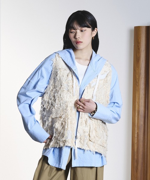 ROSE BUD(ローズバッド)の「(CREOLME)FRINGE JACQUARD VEST(ベスト・レディース・ベージュ/ブラック・ONE SIZE)」の18枚目の写真